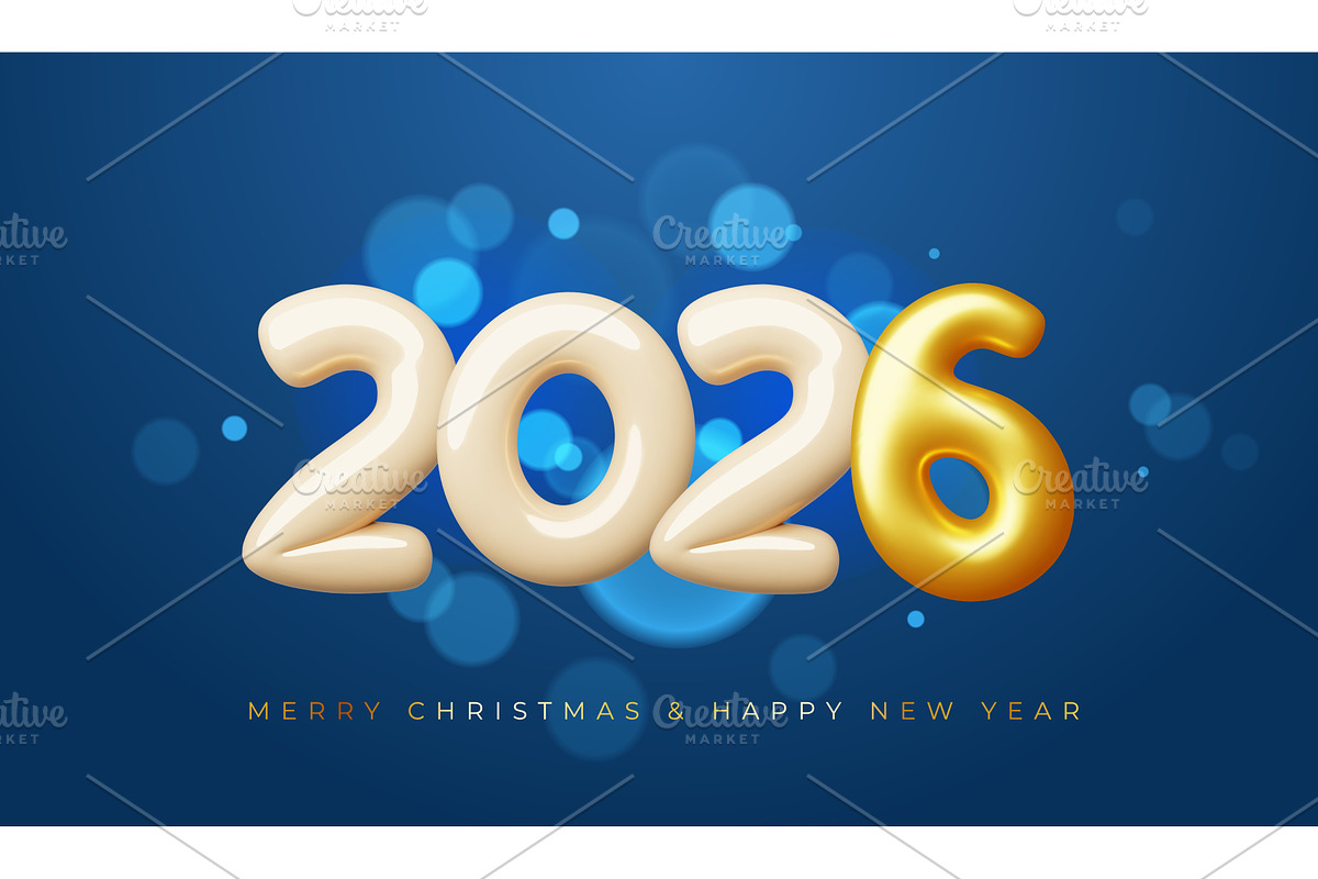New year greeting card. Cartoon 3d, an Object Illustration by YummyBuum