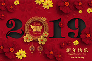 set of 2019 Chinese New Year card, a Card Template by Max vector (Thumbnail 5 of 16)