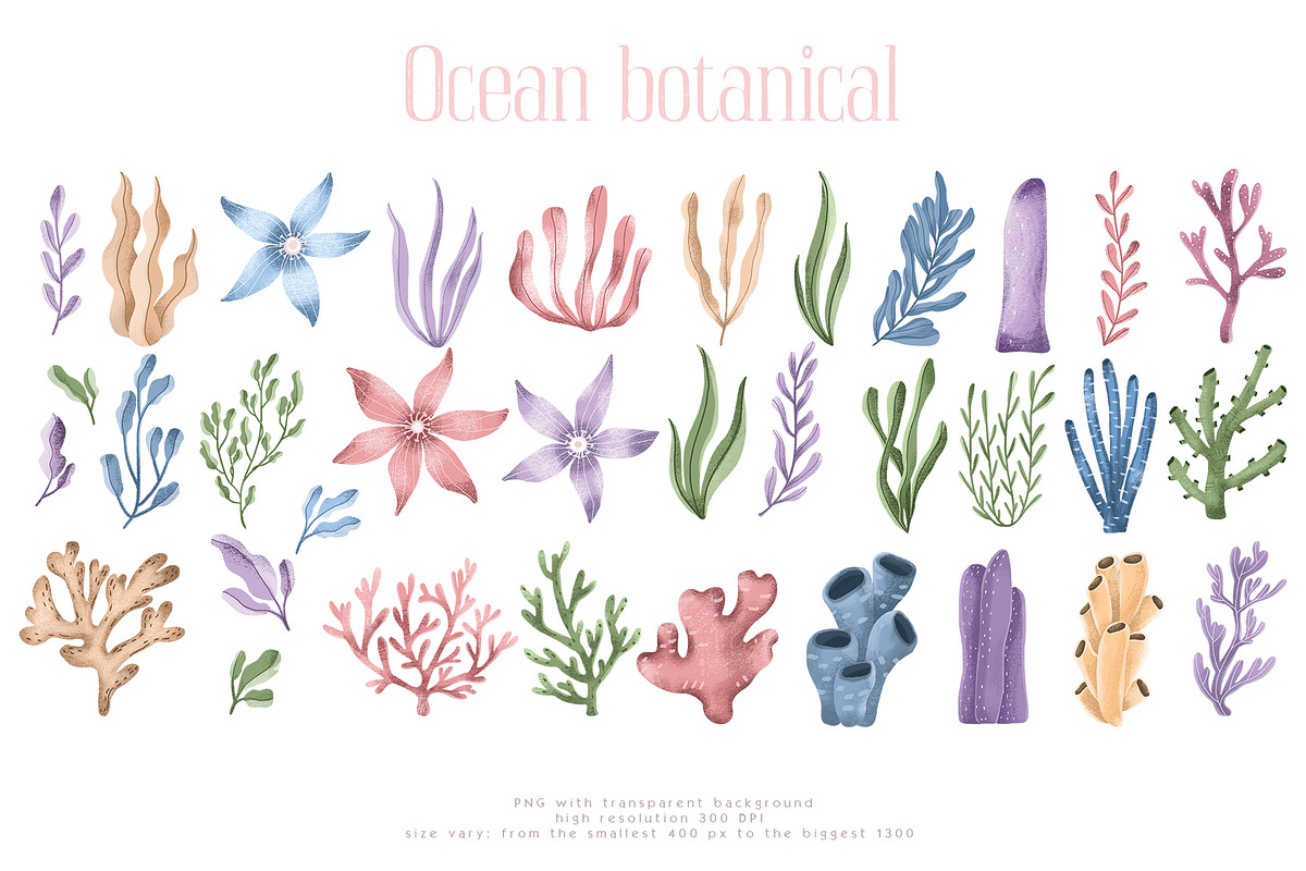 Ocean clipart & digital paper, a Decorative Illustration by Yelloo Fish (Photo 5 of 19)