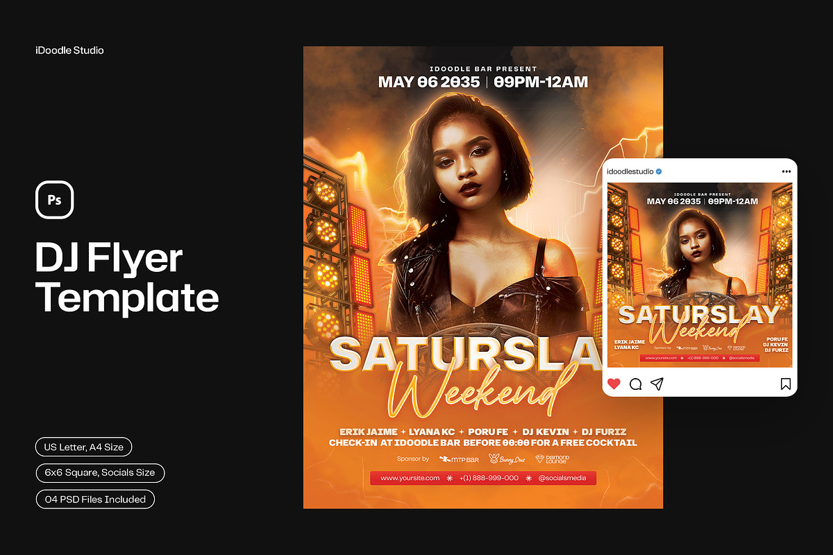 DJ Flyer, a Flyer Template by iDoodle Studio (Photo 1 of 5)