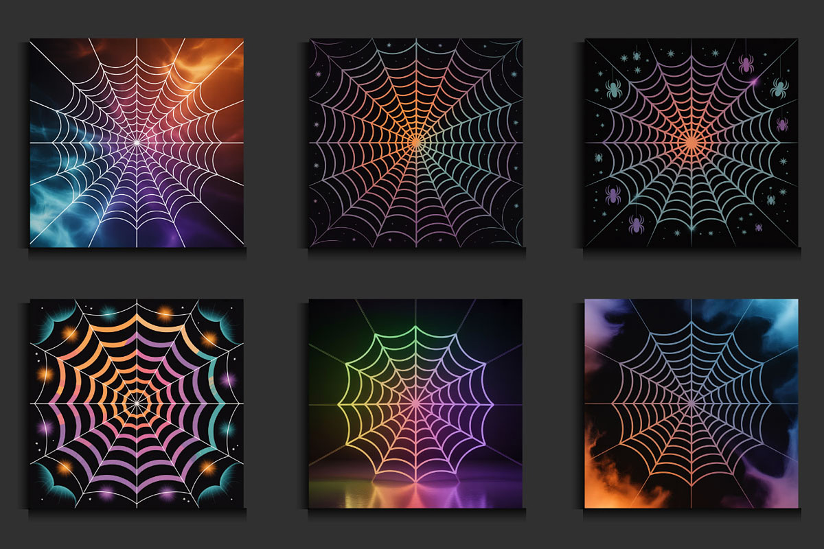 Halloween Colorful Spider Web Backgr, a Background Graphic by protabsorkar11 (Photo 2 of 4)