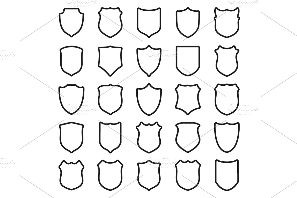 Vector Shields Big Set #2, a Decorative Illustration by MSA-Graphics