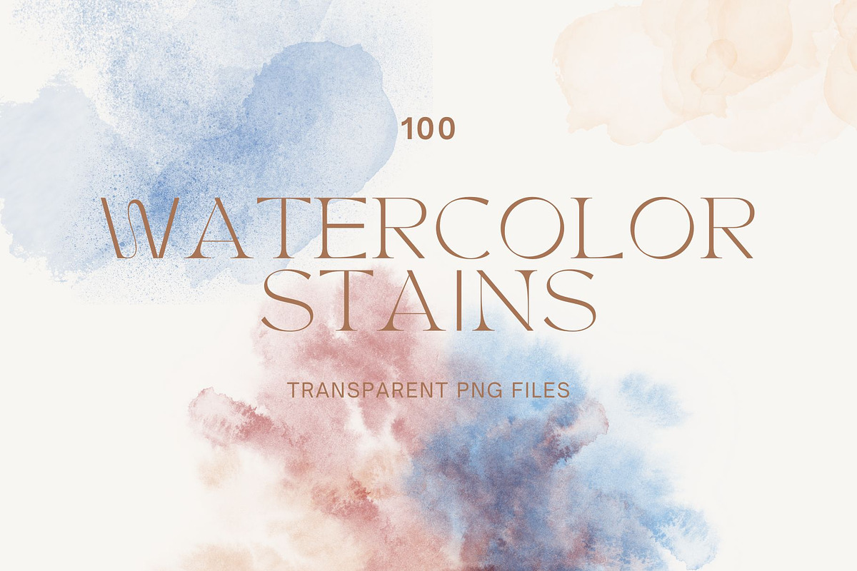100 Watercolor Abstract Stains, a Texture Illustration by Jenteva Art (Photo 1 of 17)