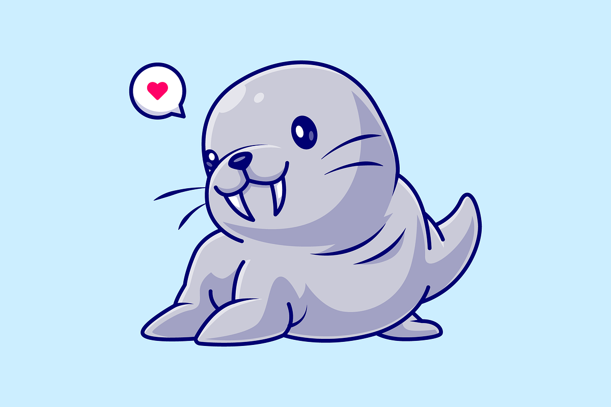 Cute Walrus Cartoon Illustration, an Animal Illustration by Catalyst Labs