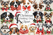 Christmas Peeking Dog Breeds Clipart, an Illustration by DreamPrint404 (Thumbnail 1 of 7)
