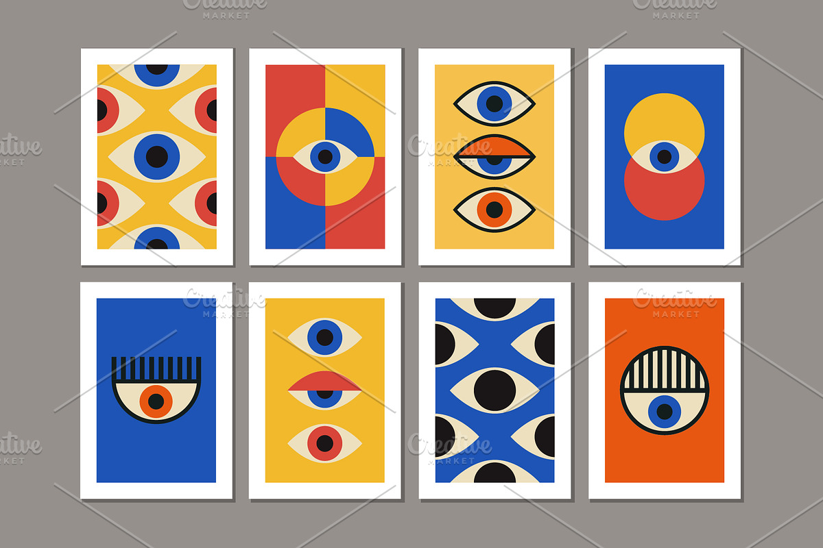 16 Abstract Eyes Printable Wall Art, a Background Graphic by C Design Studio (Photo 2 of 18)