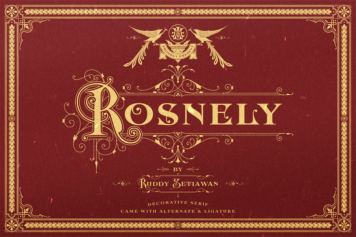 AM Rosnely (Disc 20%), a Serif Font by Akarmati (Photo 1 of 10)