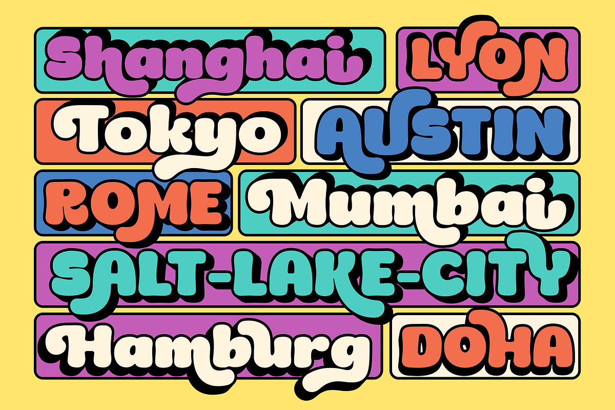 Dinfest Bold - Retro Font, a Sans Serif Font by Graptail (Photo 3 of 8)