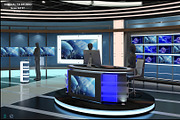 Virtual TV Studio News Set 27, an Architecture 3D Model by akerStudio (Thumbnail 28 of 49)