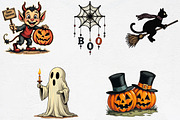 Vintage Halloween Diecuts Clipart, an Illustration by CrexoraLab (Thumbnail 4 of 5)
