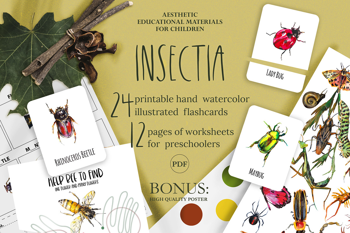 Insects activity printable book, an Animal Illustration by ArtSpotVeronika (Photo 1 of 5)