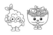 Kawaii Japan Food Coloring Book 02, an Education Illustration by MEDZ (Thumbnail 2 of 3)