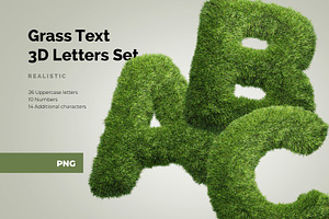 Grass Text 3D Letters Set