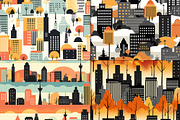20 Seamless Cityscape Silhouettes, a Pattern Graphic by Nordic Design (Thumbnail 6 of 9)