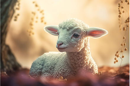 Cute baby lamb farm. Generate ai, an Animal Photo by Ylivdesign