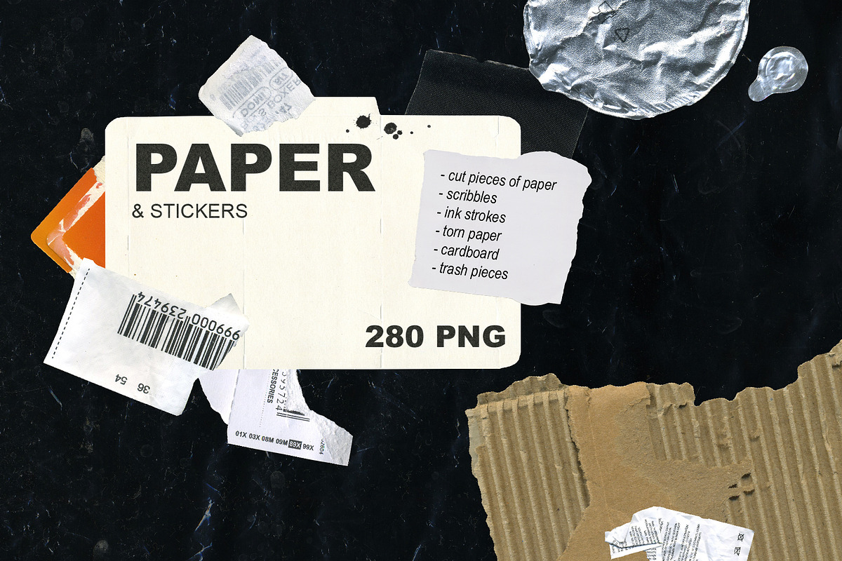 Paper Collage and Scribbles Elements, a Graphic by LarysaZabrotskaya (Photo 1 of 24)