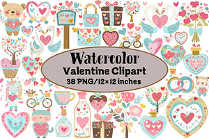 Valentine Clipart, an Illustration by Design Market