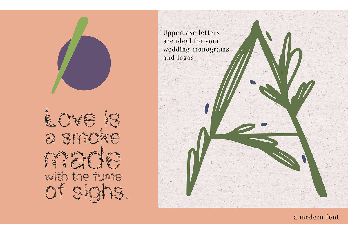 Garden|floral romantic font preview 3