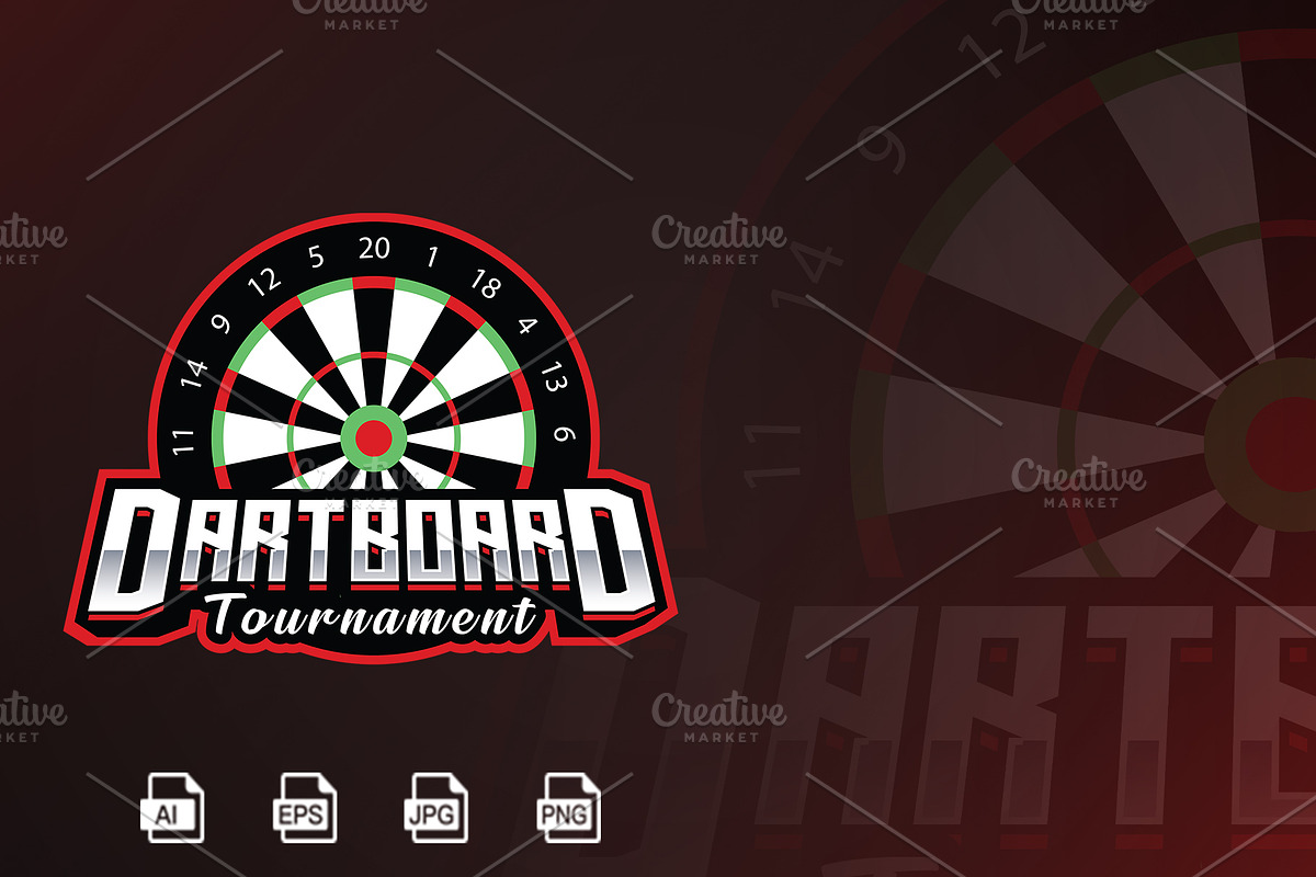 Dartboard Mascot Logo Template, a Branding & Logo Template by HasnainGFX (Photo 1 of 3)