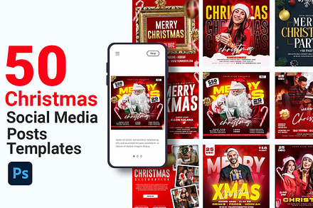 Christmas Social Media Template, a Poster Template by Design.wala