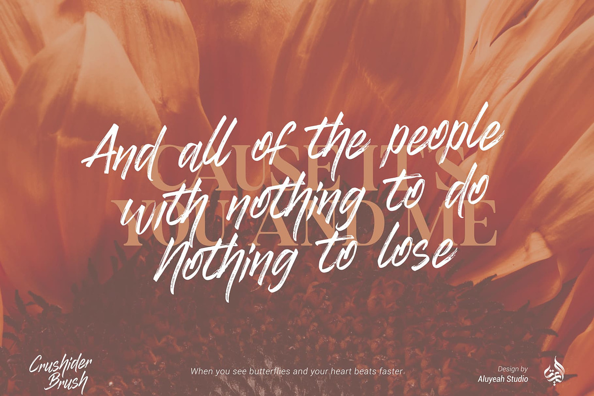 Crushider Brush, a Script Font by Aluyeah Studio (Photo 2 of 14)