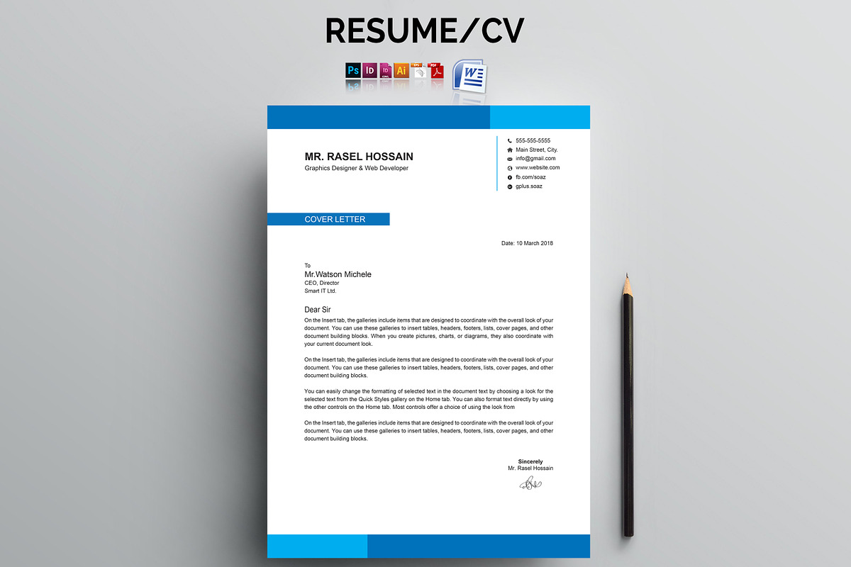 Word Resume & Cover Letter, a Resume Template by artico (Photo 2 of 2)