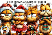 Quirky Christmas Grumpy Cat Clipart, an Illustration by OK Design (Thumbnail 1 of 6)
