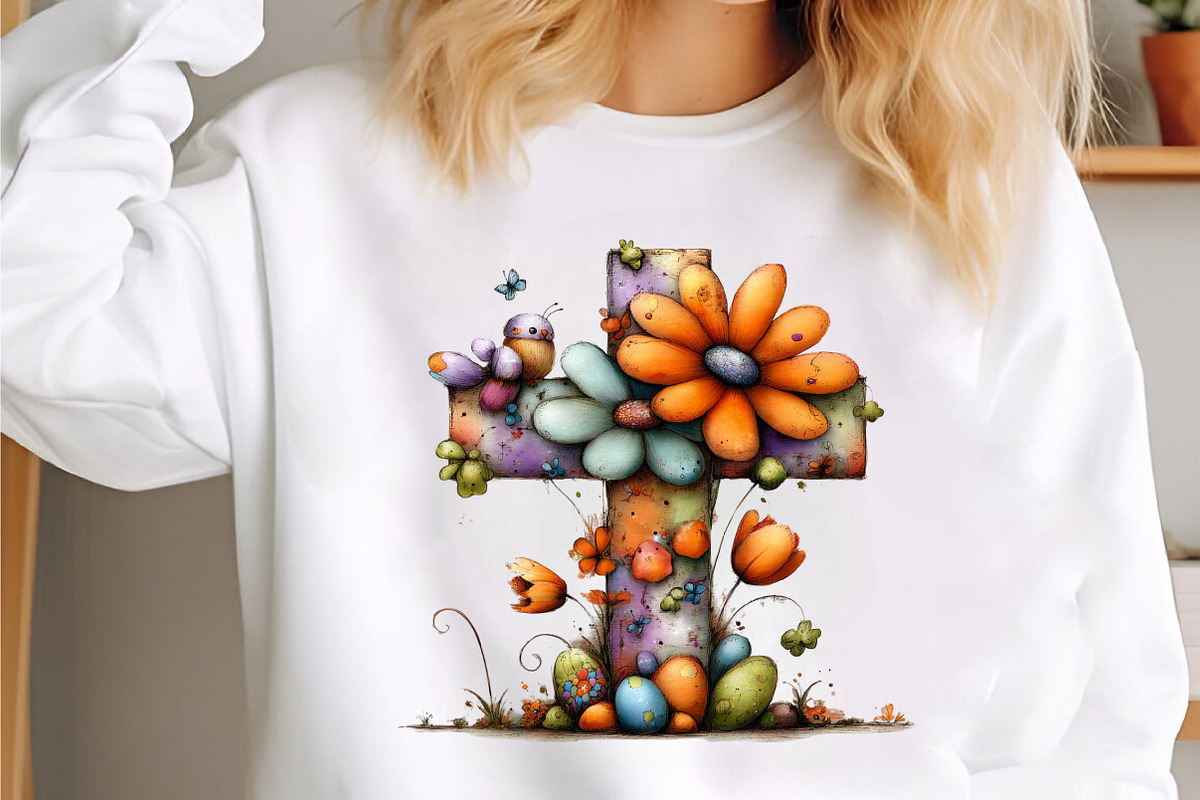 Floral Easter Cross Clipart, an Illustration by designcity5 (Photo 5 of 5)