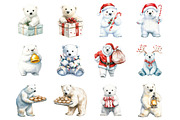 Christmas Polar Bear Clipart, a Graphic by CitraGraphics (Thumbnail 2 of 4)