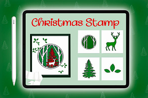 Design Card Template Christmas Brush