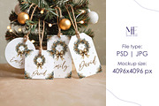 Christmas Gift Tag Mockup Set, an Advertising Mockup by Mie Mockup Studio (Thumbnail 6 of 7)