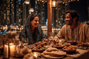Romantic Couple Enjoying Delicious D, a Photo by Pixeness Studio