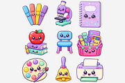 Kawaii School Supplies Clipart, an Education Illustration by Tanya Kart (Thumbnail 7 of 11)