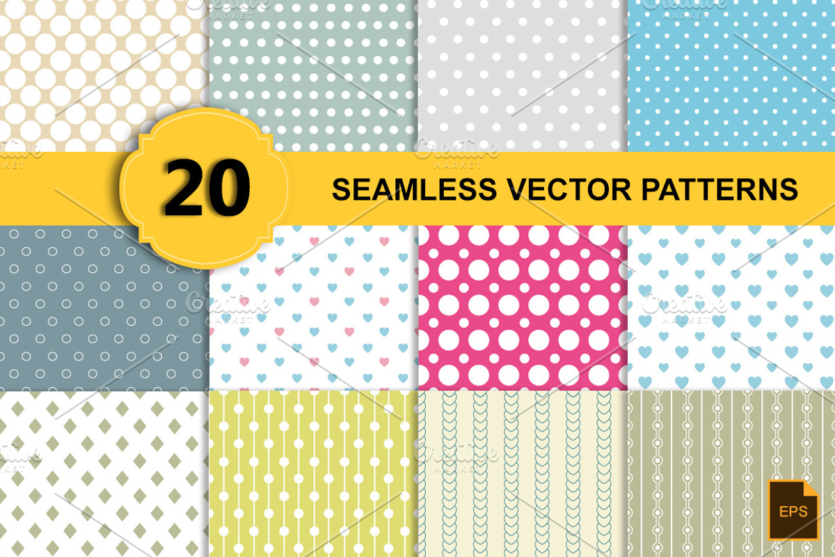 Seamless vector patterns(20 eps,png), a Pattern Graphic by DeepDesign (Photo 1 of 2)