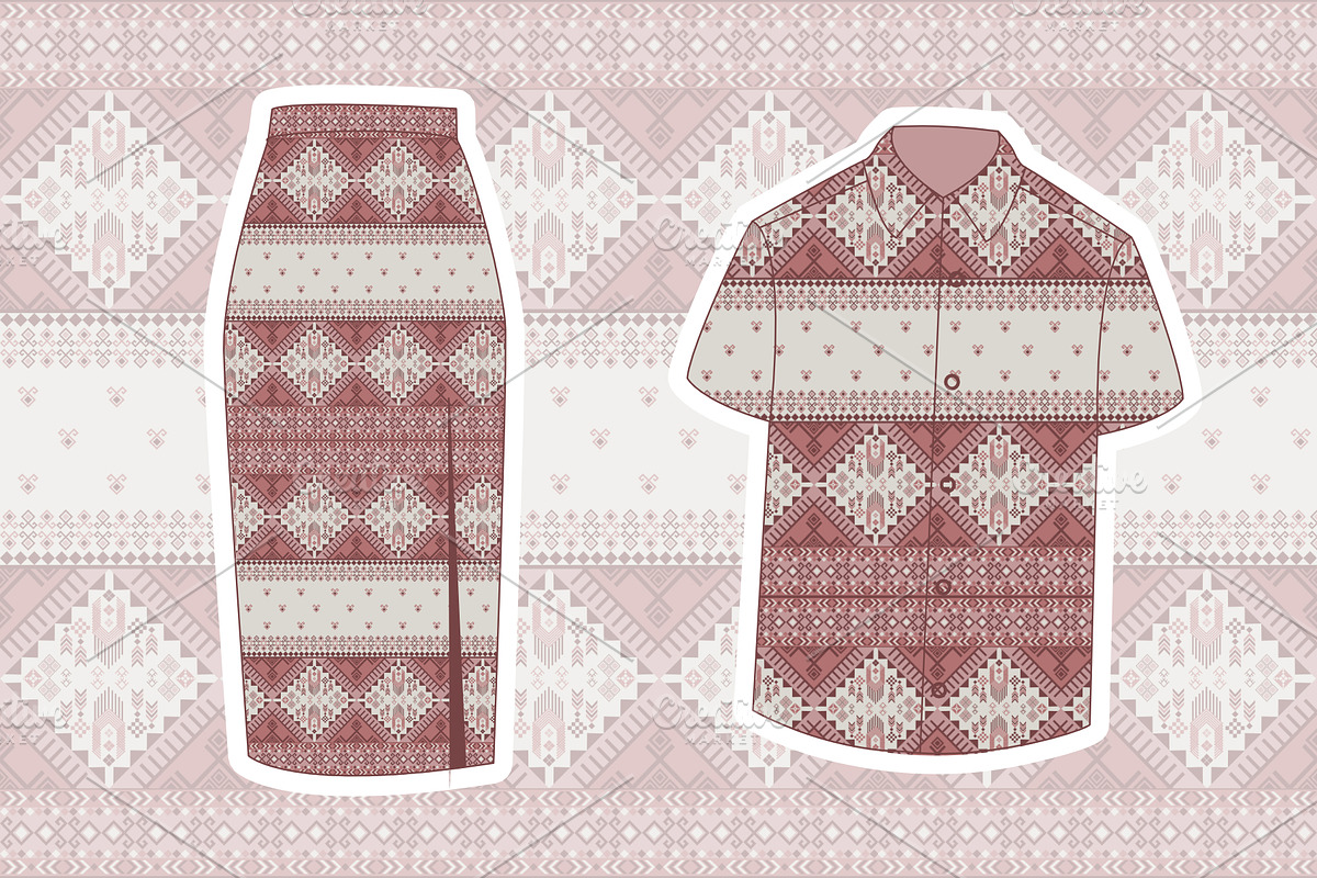 Red Geometric Ethnic pattern, a Pattern Graphic by ThaiByGaew (Photo 4 of 5)