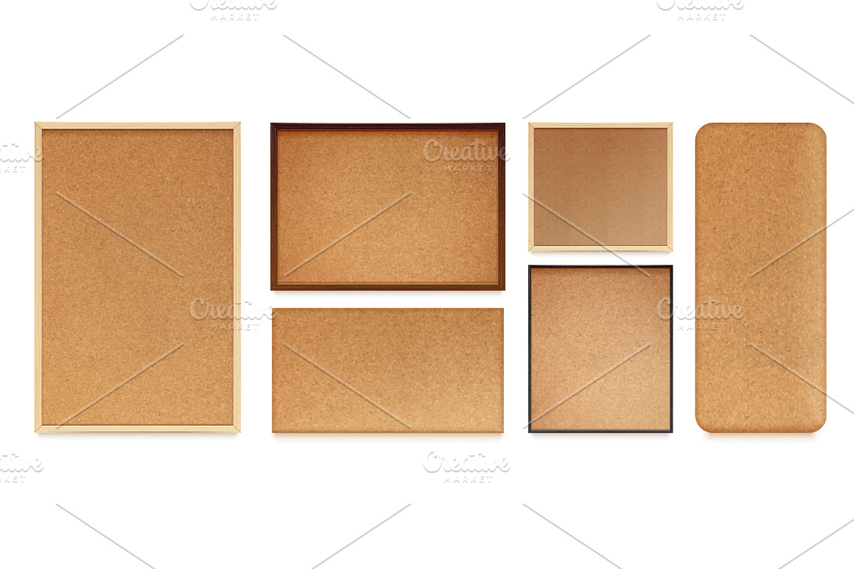 Realistic cork board. 3d corkboard, an Object Illustration by Stock-Smart-Start