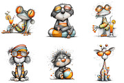 Whimsical Summer Animals Clipart, a Seasonal Illustration by fashionaddict (Thumbnail 2 of 7)