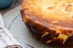 Pastry background basque cheesecake traditional