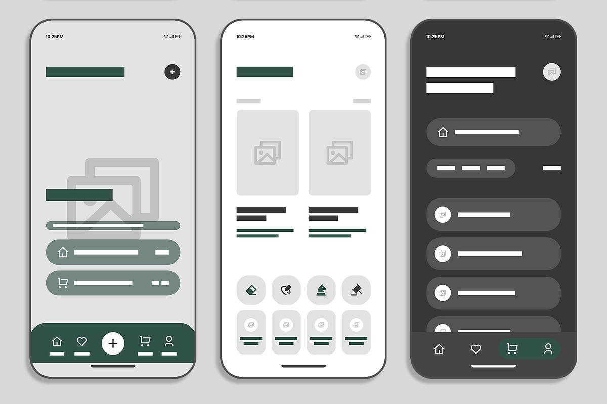 Modern Mobile App Interface Template, a Wireframe Template by MightyDesign (Photo 4 of 7)