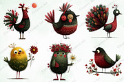 Whimsical & Quirky Bird Clipart, an Illustration by Creative Art (Thumbnail 6 of 10)