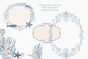 Blue toile Ocean Collection, a Seasonal Illustration by AlenaVlasko stock Market (Thumbnail 5 of 12)