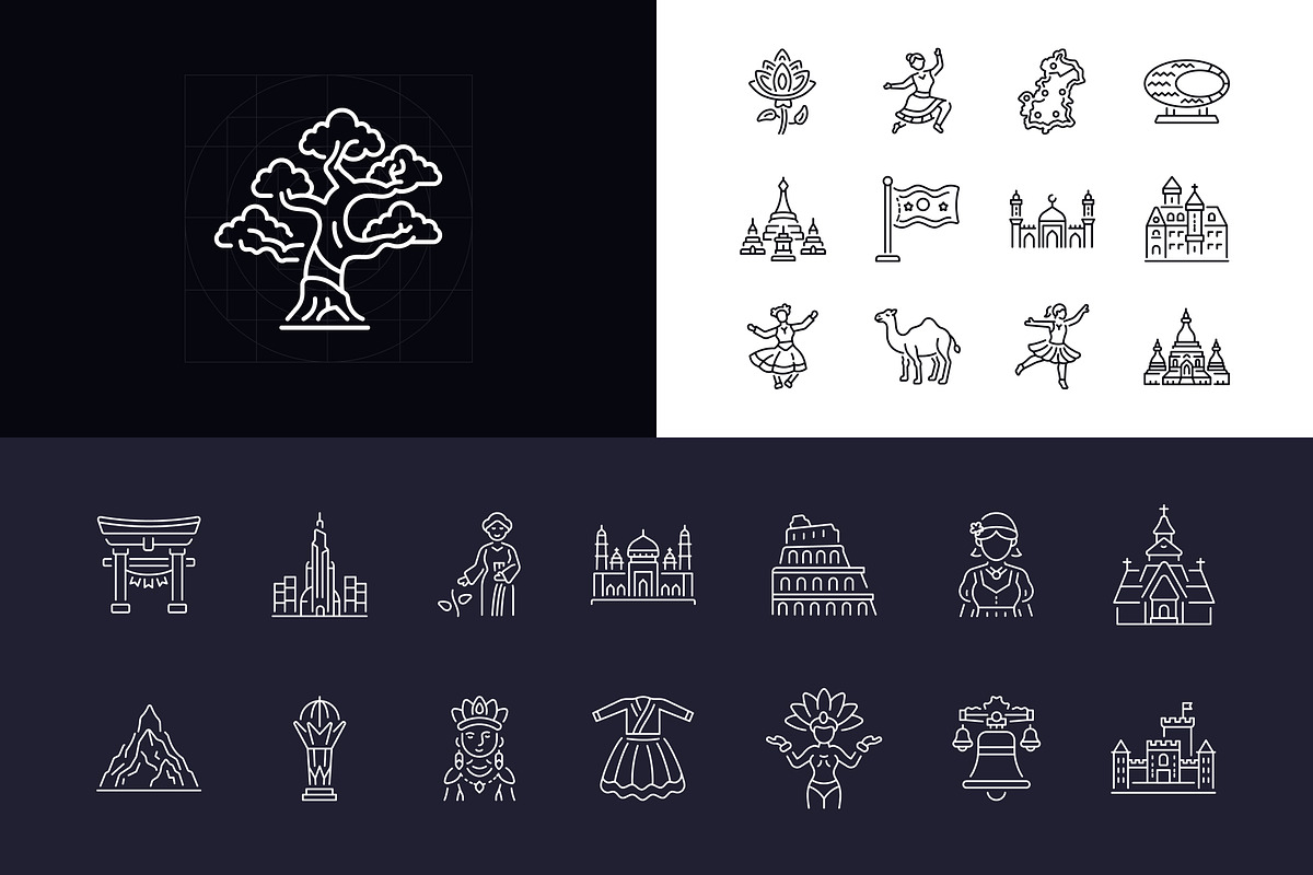 Country Icon Art Set, an Outline Icon by Prosymbols (Photo 5 of 8)