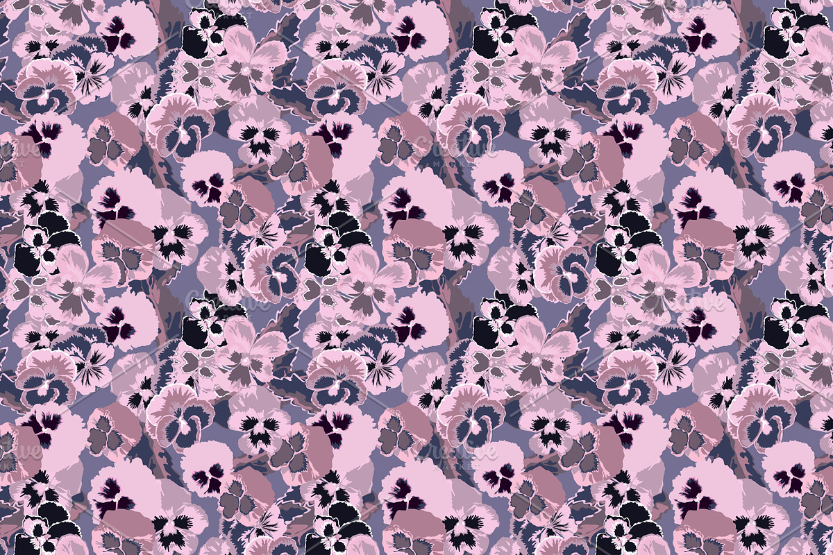 12 Violet Flowers Seamless Patterns, a Pattern Graphic by Sunset&Sea Design (Photo 3 of 4)