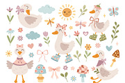 Groovy Silly Goose Clipart, an Animal Illustration by JulzaArt (Thumbnail 2 of 5)