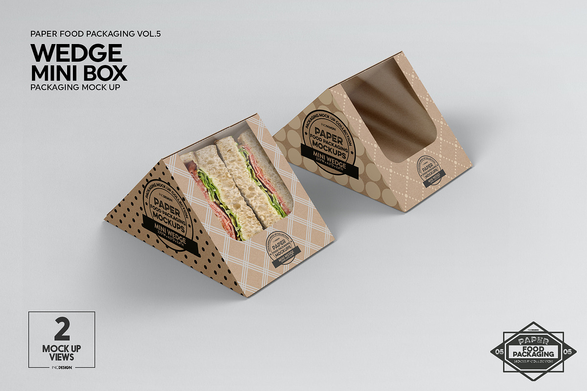 Sandwich Mini Wedge Packaging Mockup, a Product Mockup by INCDesign (Photo 7 of 9)