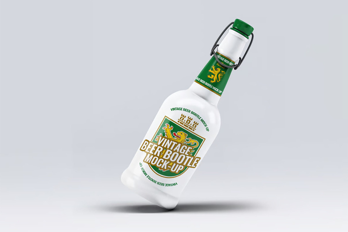 Vintage Beer Bootle Mock-Up, a Product Mockup by DesignRushMarket (Photo 3 of 5)