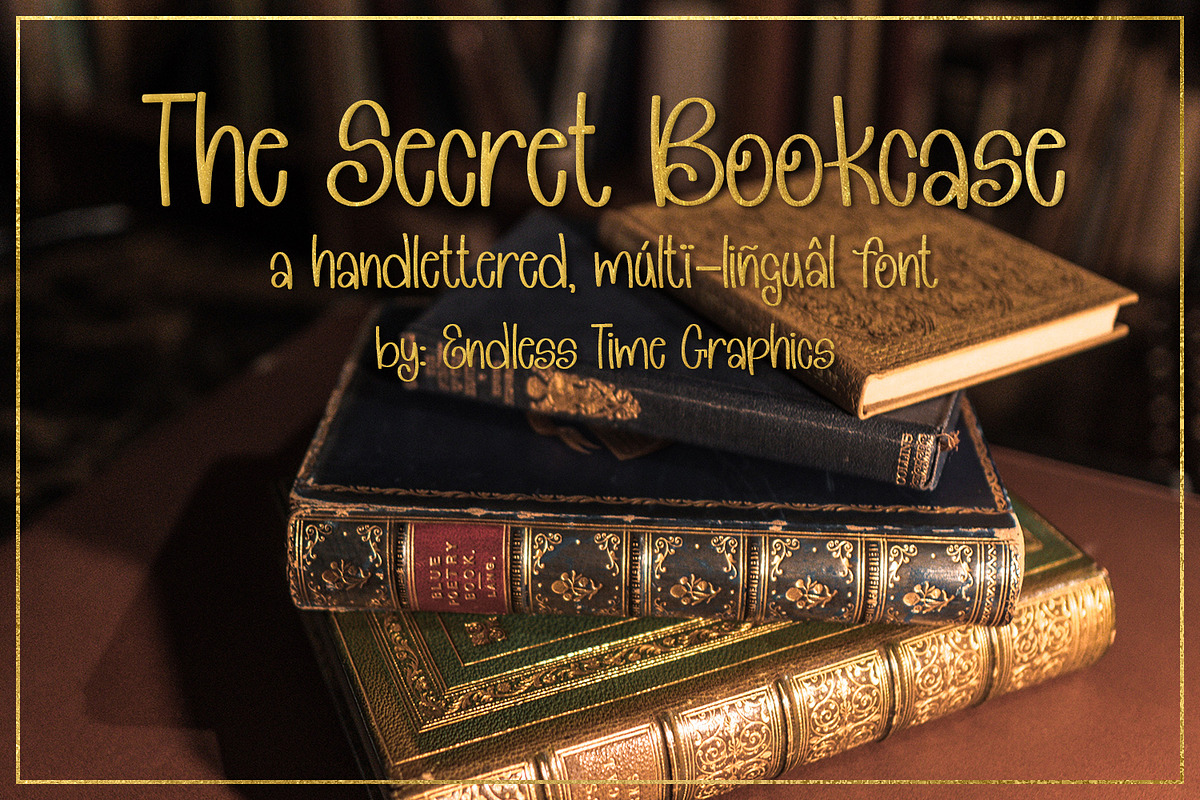 The Secret Bookcase - Hand-lettered, a Sans Serif Font by Endless Time Graphics (Photo 1 of 8)