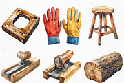 Watercolor Craftsman Clipart, an Illustration by Craft Nest (Thumbnail 3 of 6)