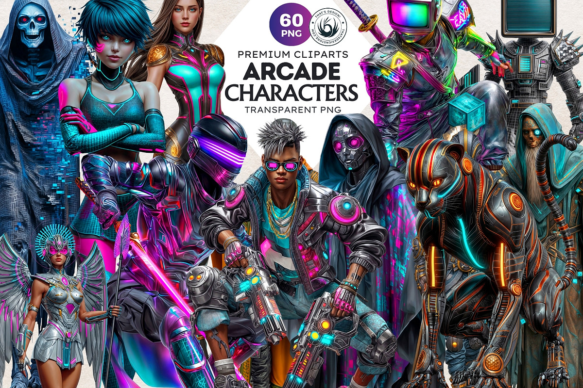 Arcade Gaming Character Cliparts, a Person Illustration by ThatsDesignArt (Photo 1 of 10)