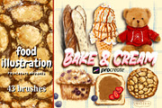 Procreate Food Brushes Bake & Cream, a Brush Add-On by Fashion Workshop Bkk (Thumbnail 1 of 11)